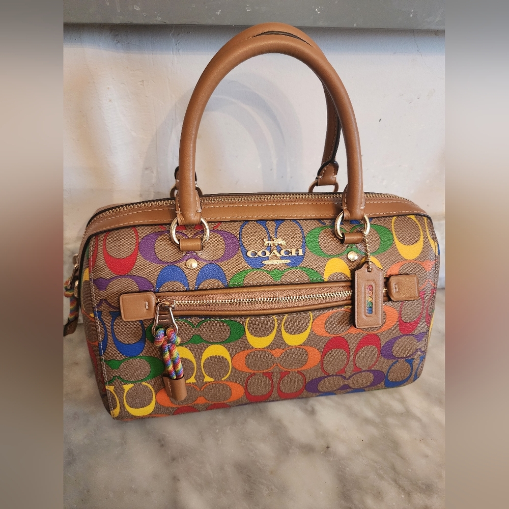 Coach Multicolor Signature Canvas Satchel